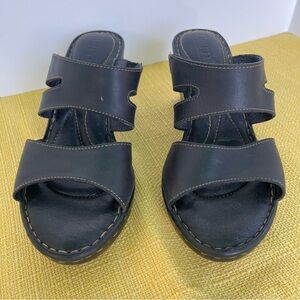 Born Black Leather slip on Footwear